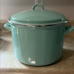 Croton Teal Enamel Stock Pot